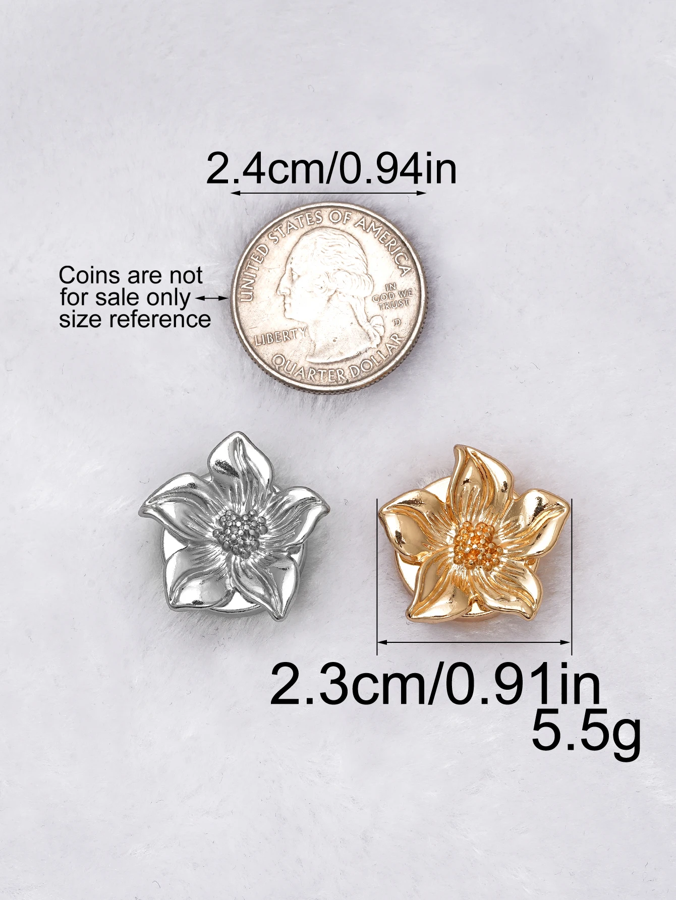 1/2/5/10pcs Metal Flower Clip Buttons - Decorative Cuff Garment Accessories for Men's & Women's Clothing Handmade