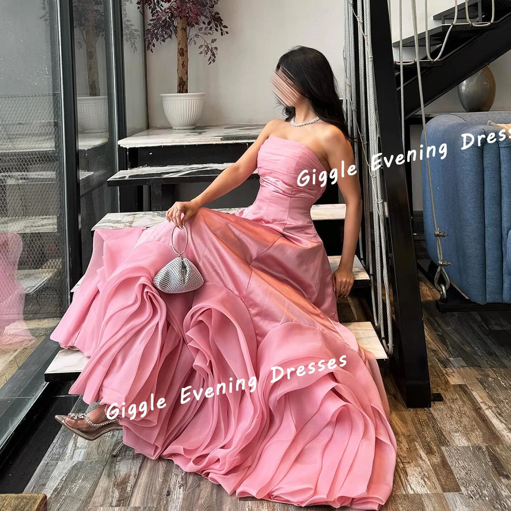 Giggle Satin Nobility Beading Petal Prom Gown Saudi Arab Floor-Length Illusion Elegance Evening Party Dresses for Women 2024