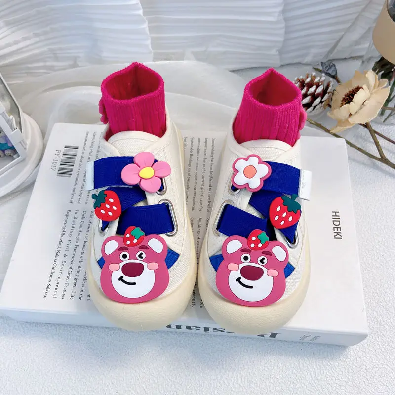 2024 new Strawberry Bear Lotso Spring And Children Small White Girls Autumn Baby Canvas children Shoes кеды кроссовки детские