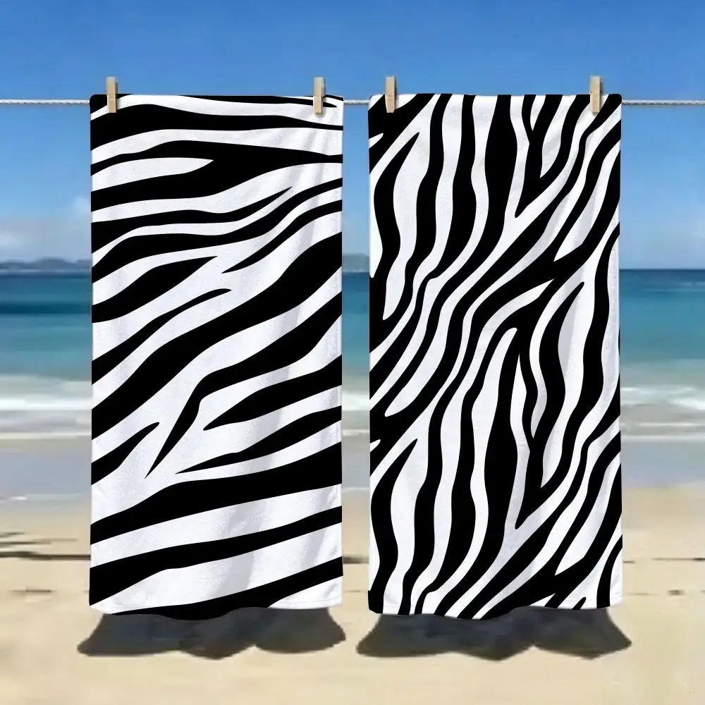 Retro Fashion zebra print Towel ultra-fine fiber quick drying absorbent bath towel, outdoor swimming sports towel