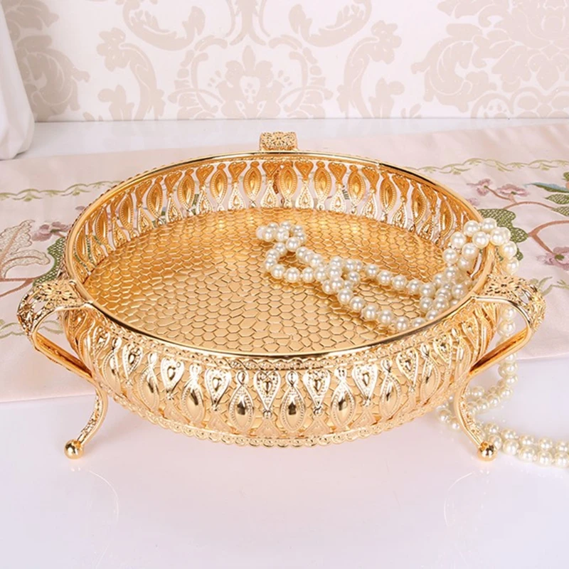 European for Creative Metal Fruit Serving Tray Storage Box Modern Multifunctional Cupcake Dish Plate Wedding Tea
