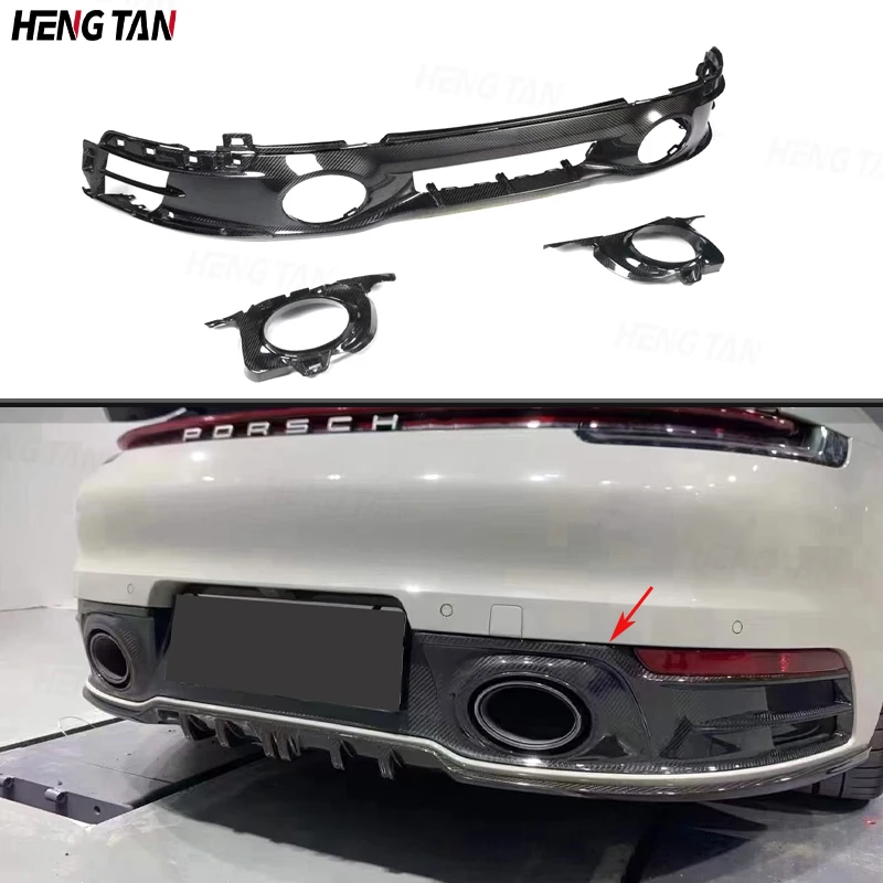 

Dry Carbon Fiber For Porsche 911 992 Car Rear Bumper Lip Diffuser Spoiler Back lip Parts Upgrade Body kit