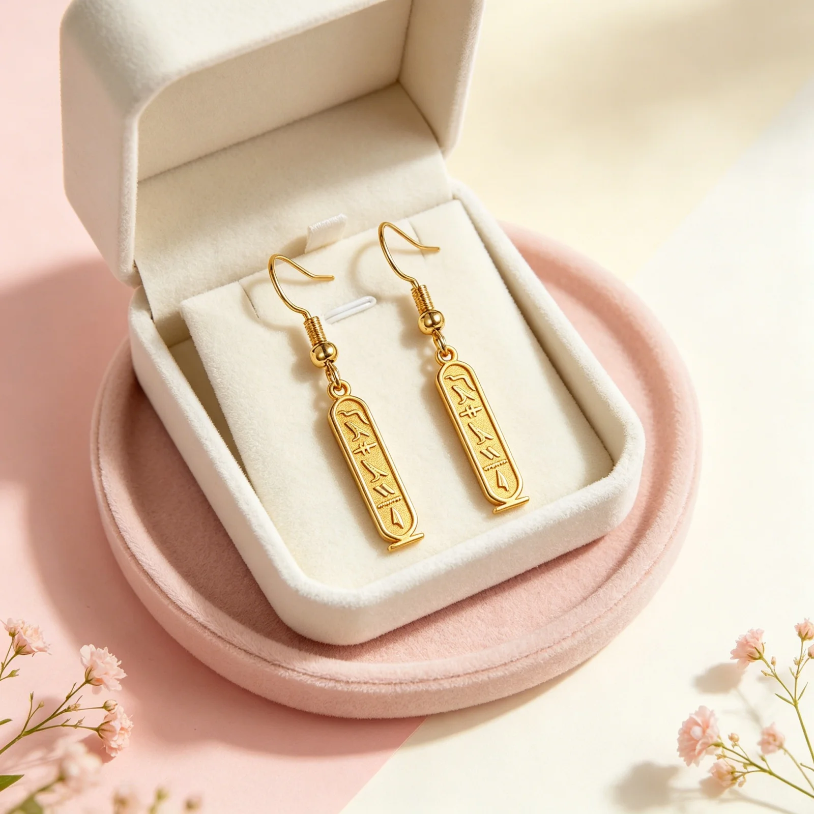 Personalized Egyptian Symbol Name Earrings Stainless Steel Egyptian Hieroglyphs Ancient Egyptian Script Earrings Jewelry Gifts