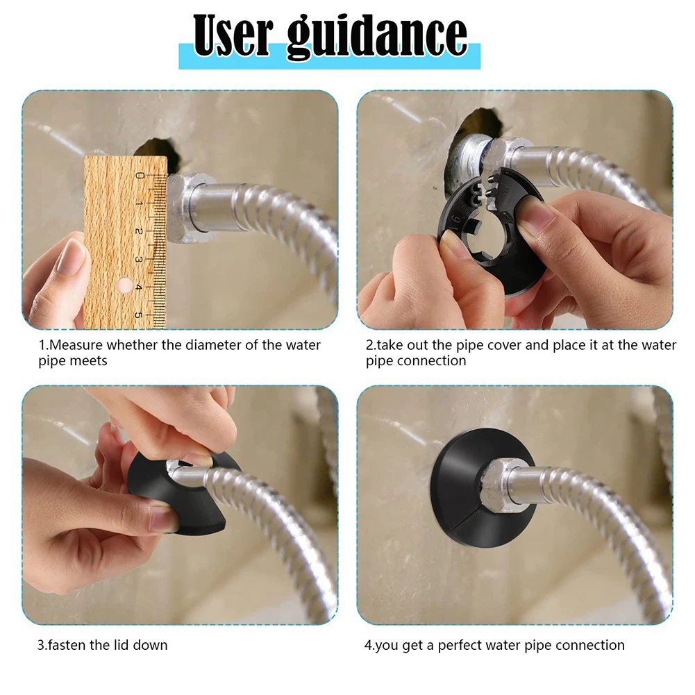 4pc Radiator Pipe Collars Cover 15mm Colour Silver Electroplate Radiator Pipe Collars Cover Floor Duct Faucet Accessories