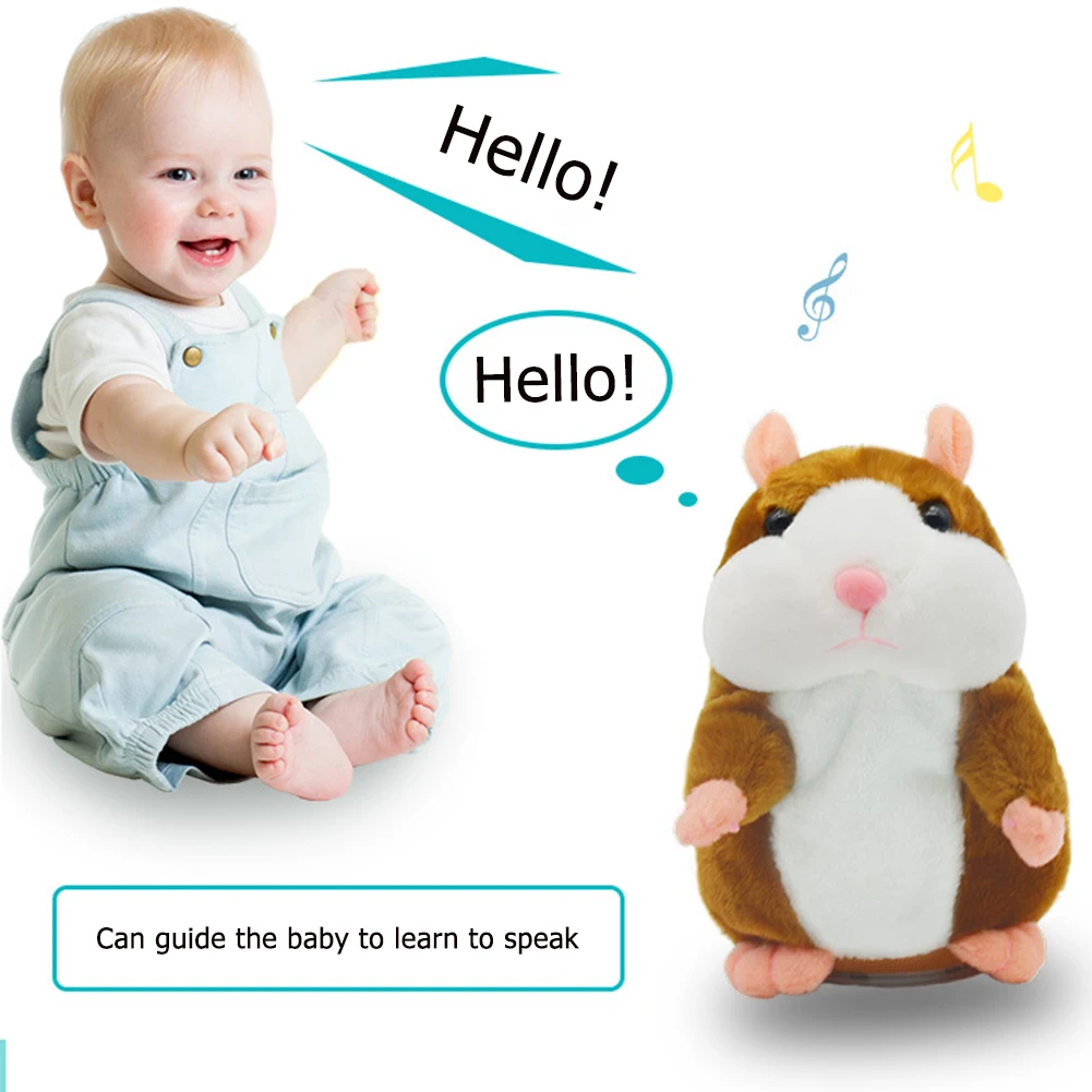 15cm Cute Walking Talking Hamster Plush Animal Doll Funny Sound Record Repeat Voice Changing Educational Toy Pets