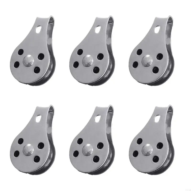 Y1AD 2X Patch Stainless Steel Single/Double Wheel Lifting Rope Pulley Set