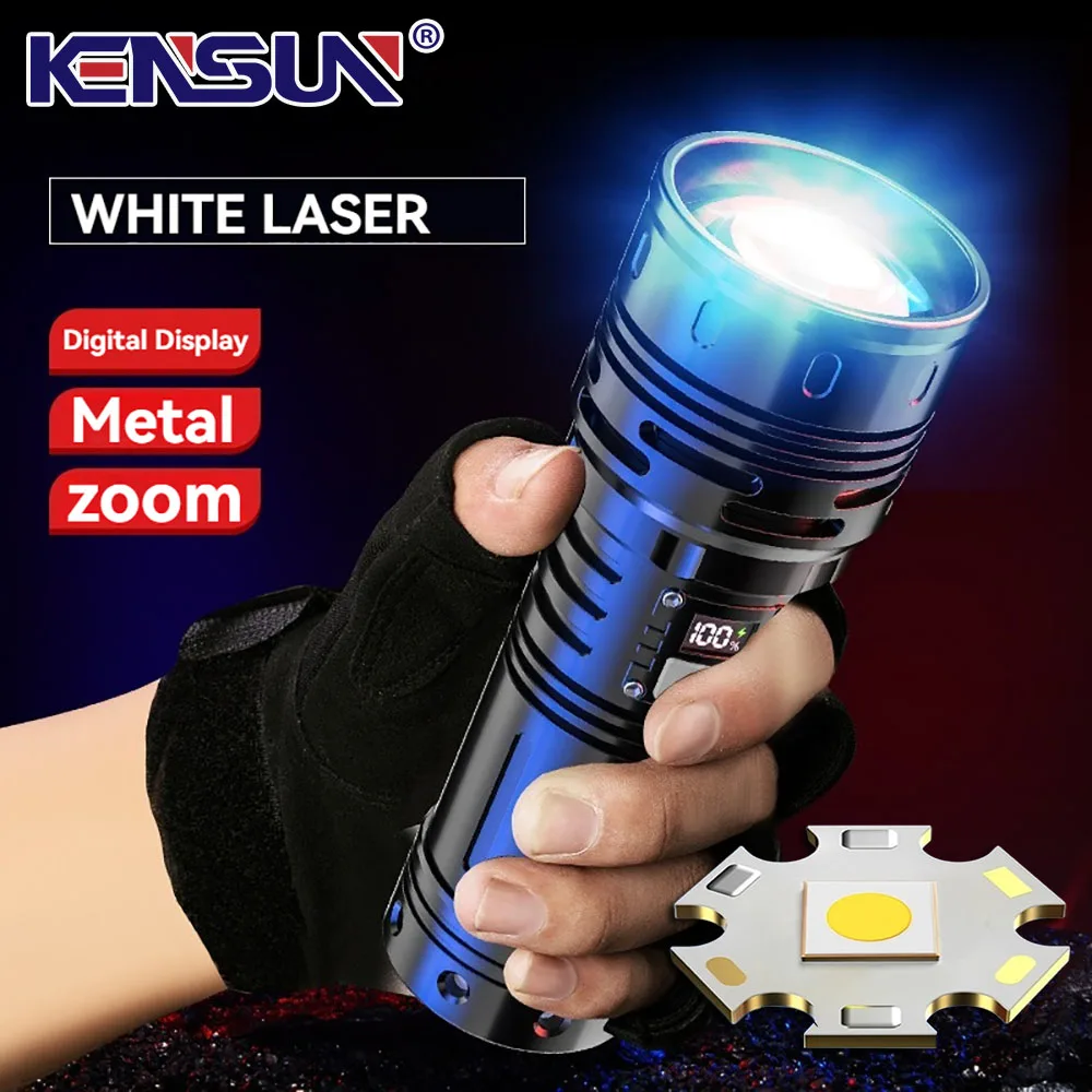 مصباح يدوي مصنوع من سبائك الألومنيوم، قوي وقابل لإعادة الشحن، فائق السطوع، طويل المدى، بطارية وهج الرماية، راقية #1