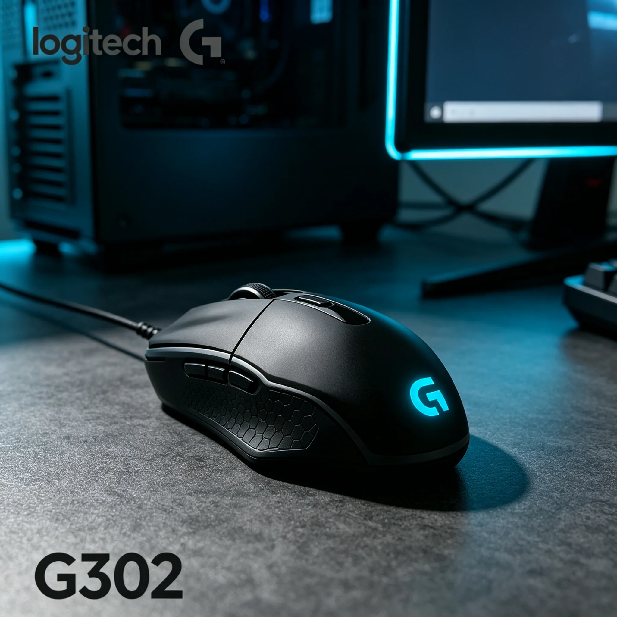 Logitech G302 Wired Gaming Mouse RGB G‑Logo Lighting Effect 4000DPI Ergonomic Mice For Competitive Gaming PC