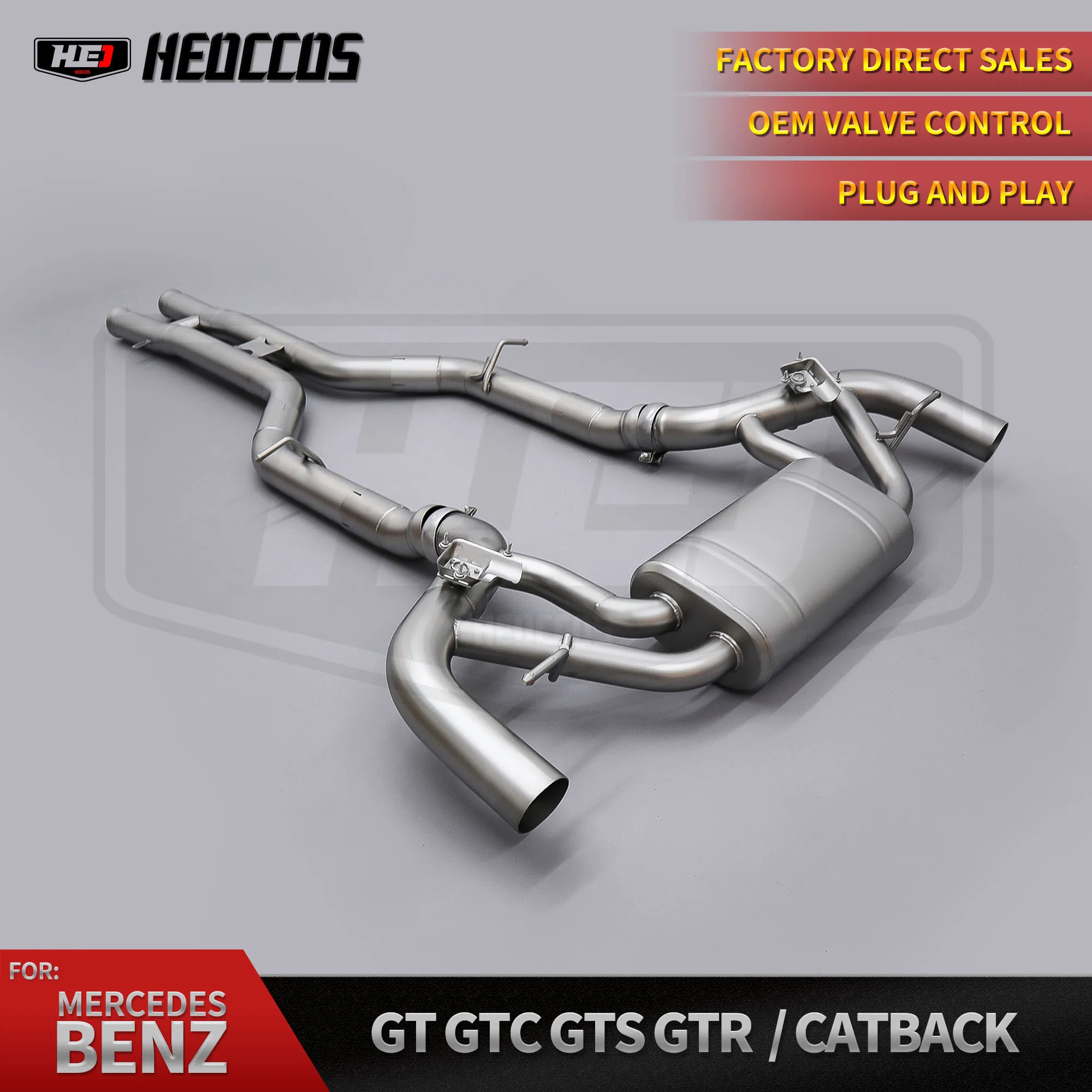 High‑Flow Valve Exhaust Kit Plug And Play HEO For Mercedes‑Benz AMG GT/GTS/GTC/GTR 4.0T Auto Replacement Pipe