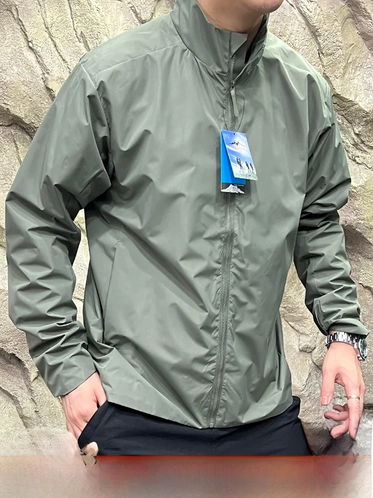 

Outdoor Men's Soft ell Jaet 3D Tailoring Stand Collar Windproof Spring Summer Stand Fit Youth Casual Long Sve Zipper