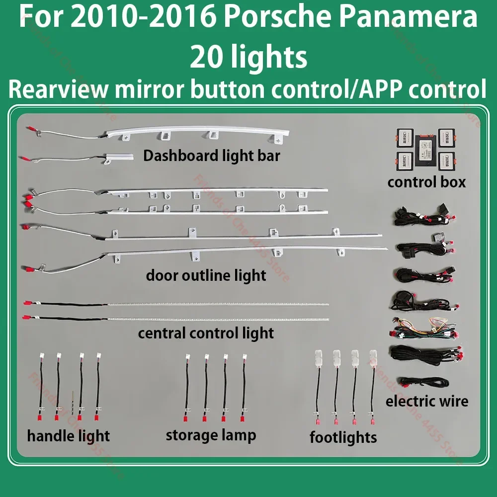 Hot sales For Porsche Panamera 2010-2016 Button APP Control New Ambient Light LED Dashboard Atmosphere Lamp Illuminated Strip