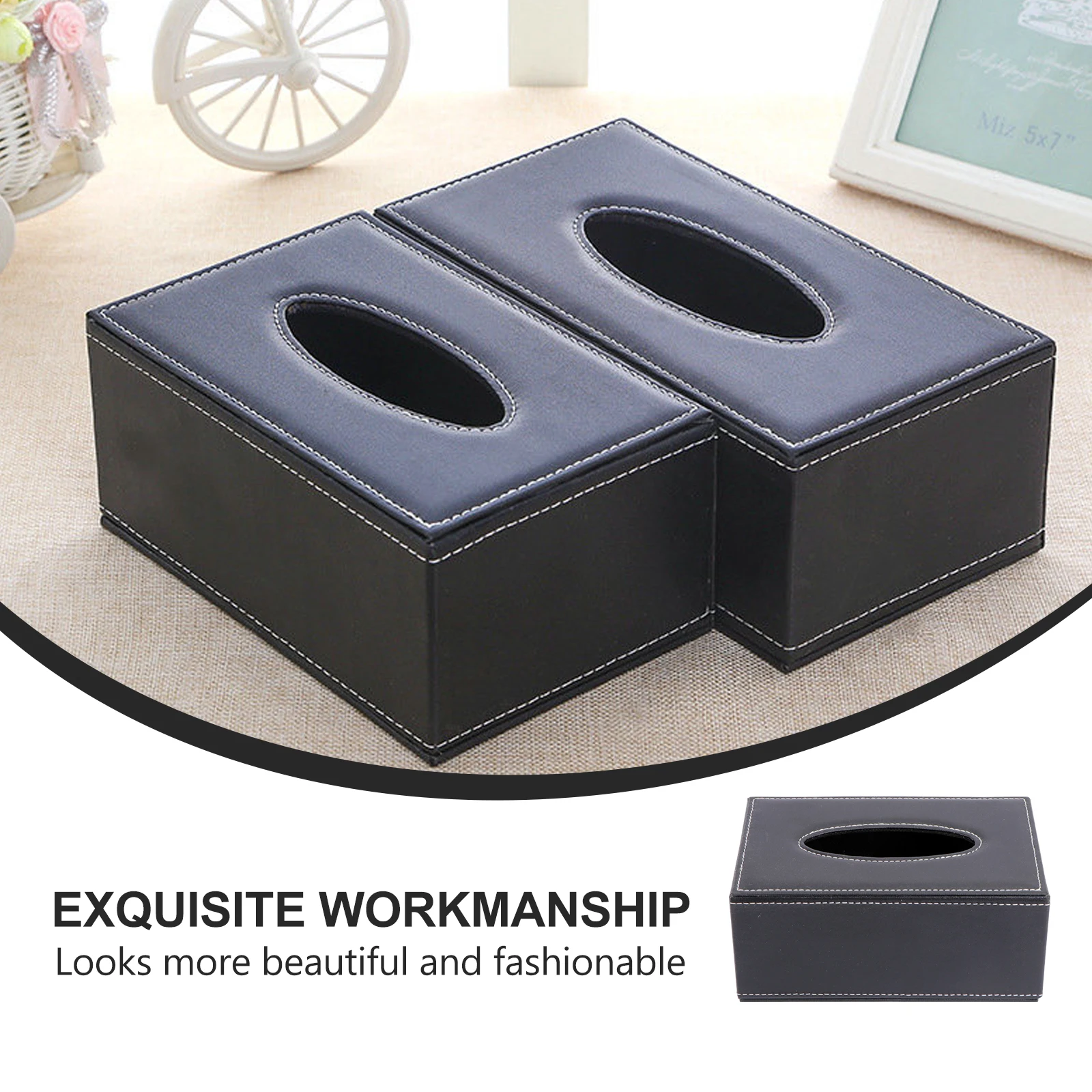 

Стильная коробка для салфеток из искусственной кожи для дома, автомобиля, черная доска высокой плотности, водонепроницаемая коробка для хранения, контейнер для салфеток, бытовой