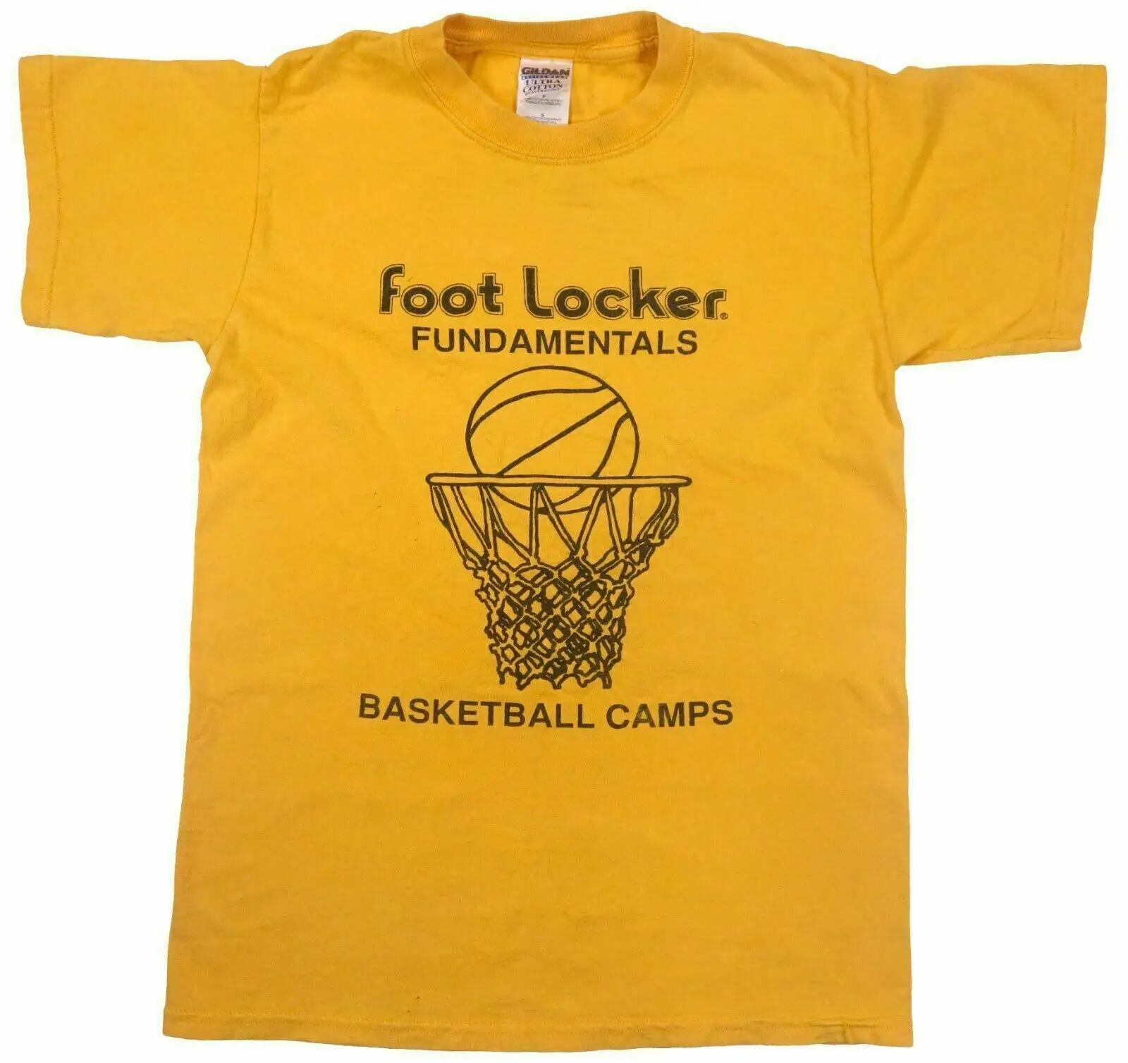 Foot Locker Fundamentals Vintage T Shirt Basketball Camps Itz 90S Small Yellow