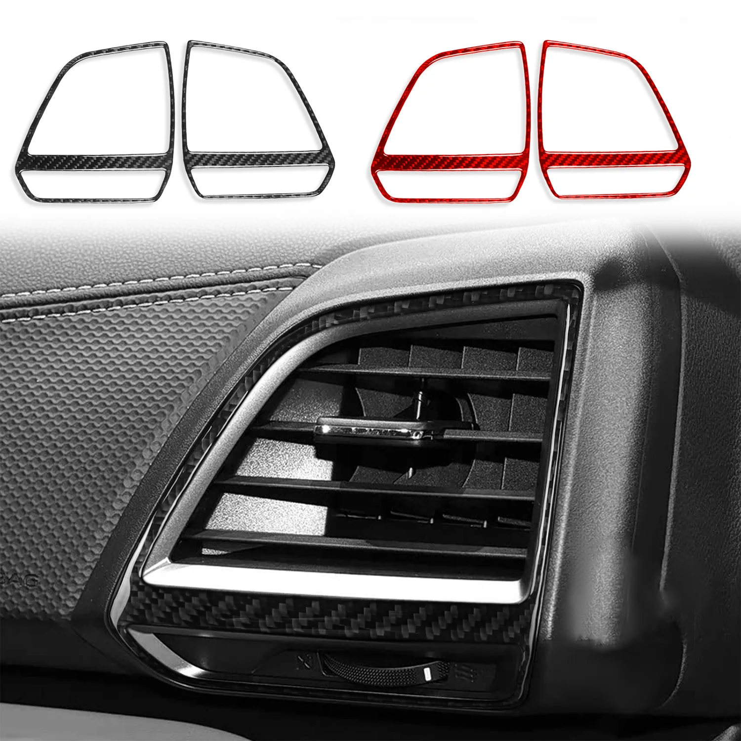 For Subaru Forester SK 2019-2024 Carbon Fiber Front Side Air Vents Outlets Trim Cover 2 Pcs Interior Accessory