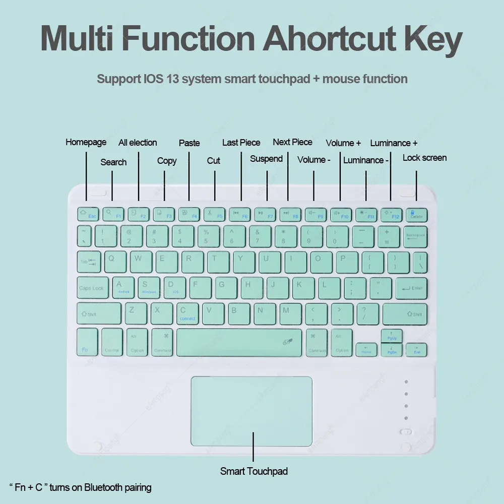 Imagem -03 - Teclado Touchpad com Mouse de Slot para Caneta Ipad 9.7 6th 5th 2023 2023 Air Pro 9.7 2023 A1893 A1954 A1822 A1823 A1474 A1475