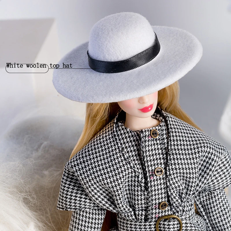 1/6 BJD Doll Supermodel Doll Accessories Dollhouse DIY Toys White Woolen Hat Beach Straw Hat Limited Collection Girl Gifts