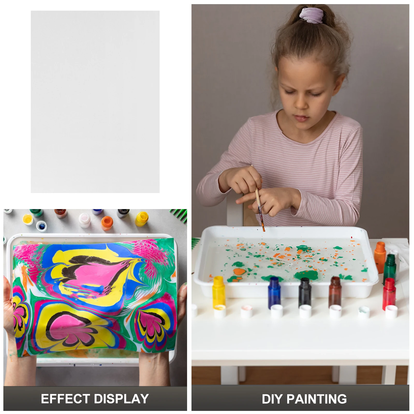 

5pcs Water Marbling Paper Art Sheets For Beginners Large Coloring Craft Projects 'S Drawing Tracing Paper Art