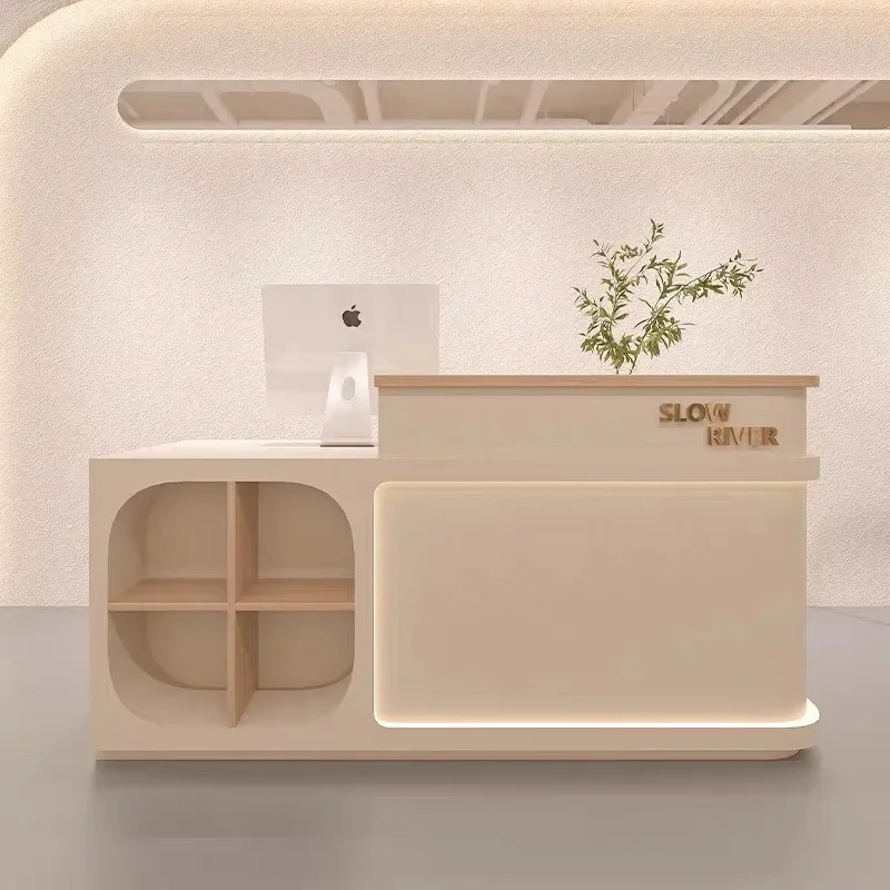 Salon Meetin Reception Desk Advertising African Modern Reception Desk Lectern Counter Recepcion Mostrador Industrial Furniture