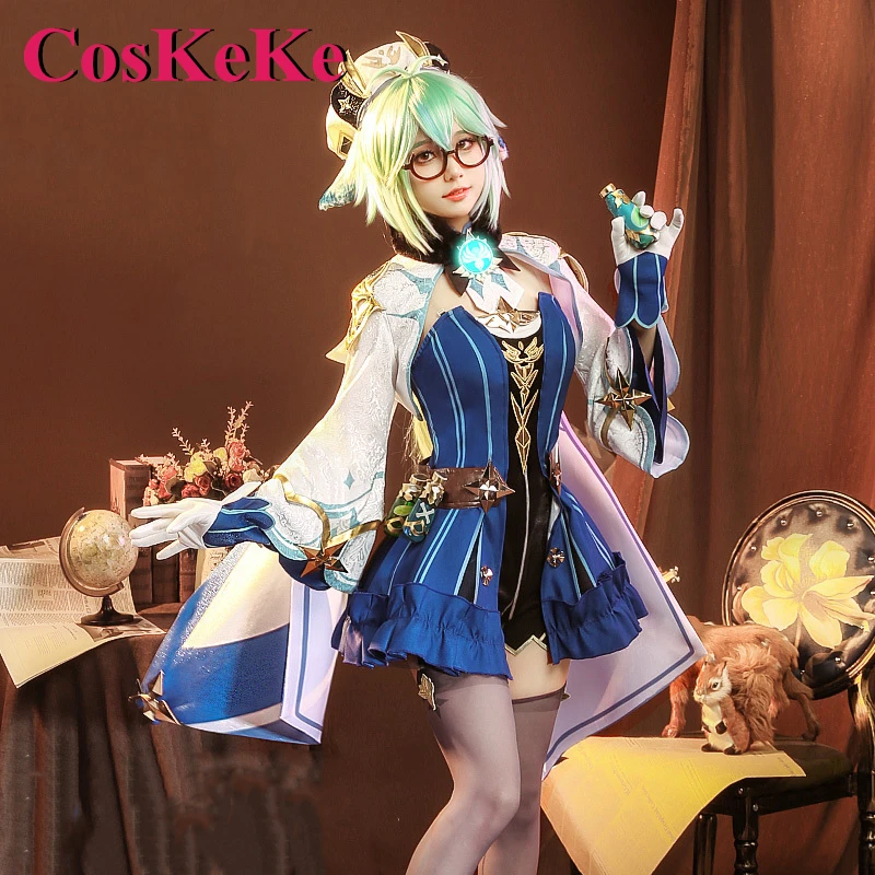 CosKeKe Sucrose Cosplay Anime Game Genshin Impact Costume Sweet Gorgeous Uniform Dress Women Halloween Party Role Play Clothing