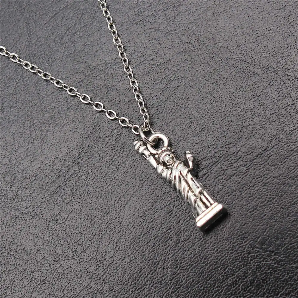 1pcs Statue Of Liberty Charms Neck Necklace Phone Pendant Jewelry For Men Handmade Chain Length 40+5cm
