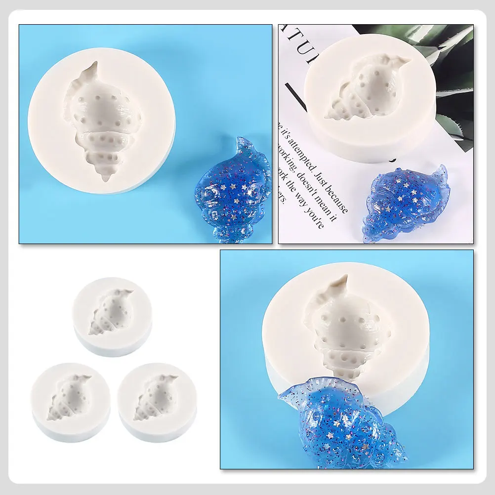 

3Pcs Conch Silicone Molds Flexible Ocean Series DIY Crafts Making Molds Desktop Ornament Mould Conch Silicone Mold