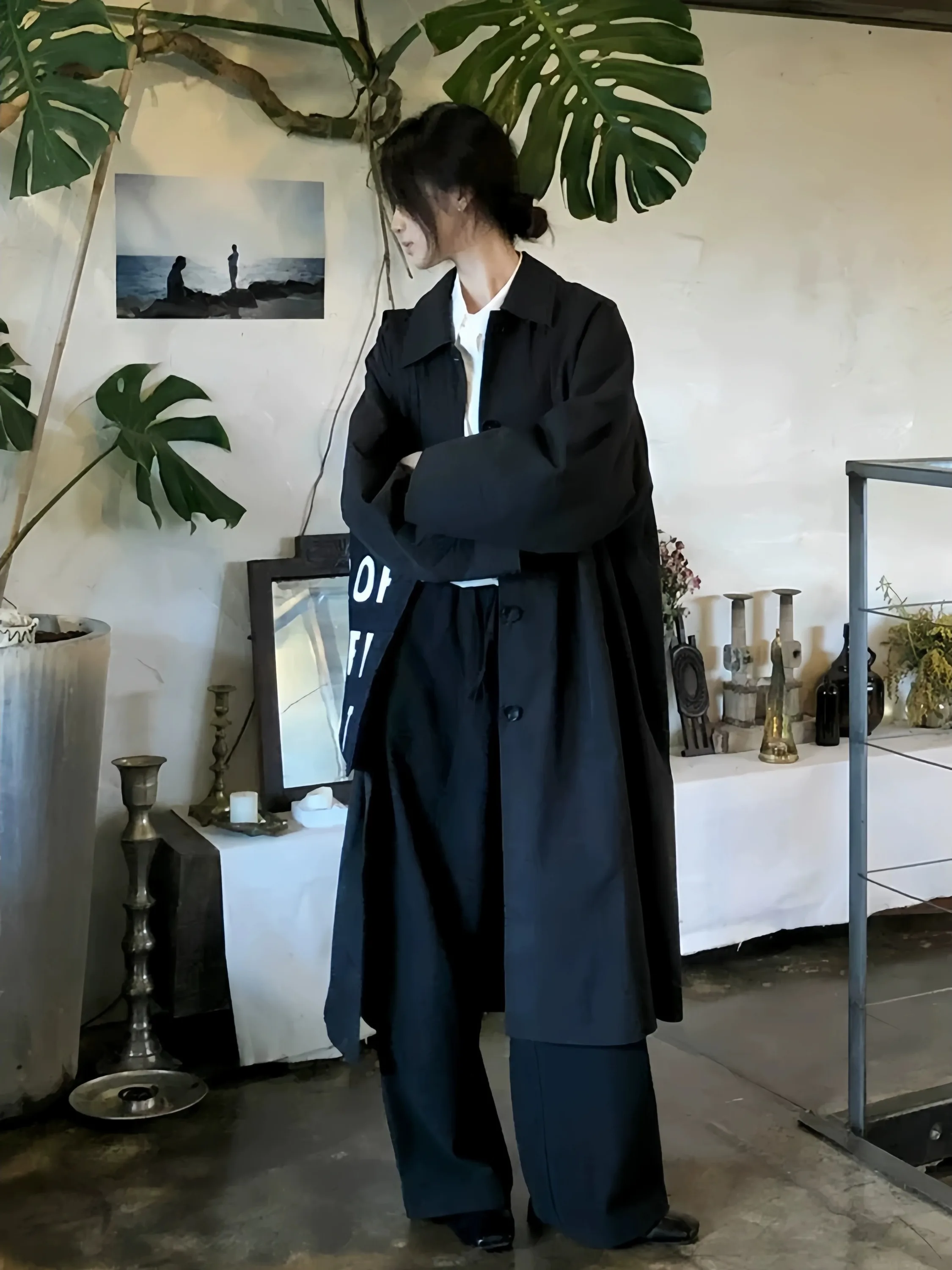 

Bla Japanese Sle Coat Jaet Women's 2025 Autumn New Small Size Beautiful Thin Korean Version Mid-Length Windbreaker