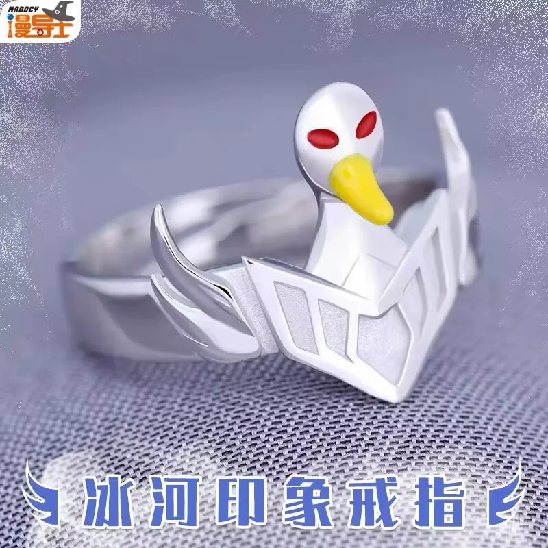 Anime Saint Seiya Cloth Myth Phoenix Ikki Cosplay 925 Sterling Silver Glacier impression Ring Women Men COS Props Jewelry