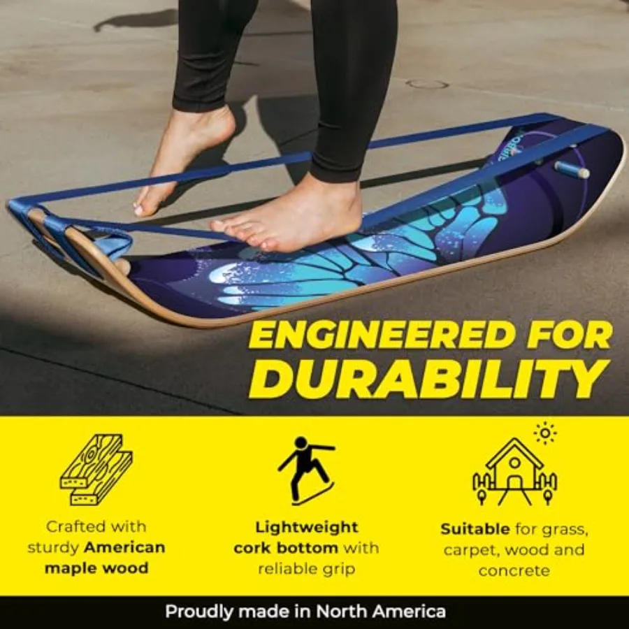 GIBBON SlackBoard Plus Stand 2in1 Slackline Balance Board للبالغين معدات تمارين الصالة الرياضية المنزلية للمكتب الدائم ممارسة اليوغا