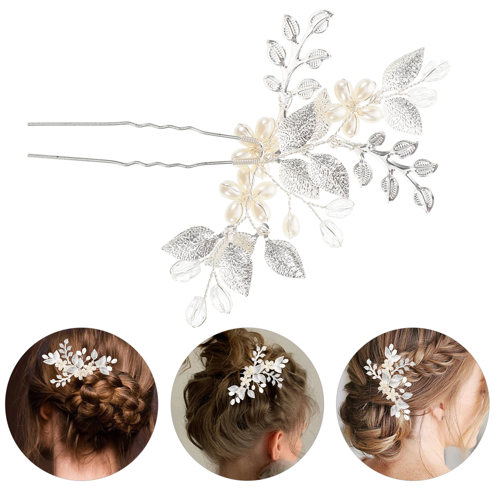 

Pearl Flower Hairpin Vintage Bridal Accessories Women Elegant Hairstyle Pearl Decorations Wedding Banquet Party