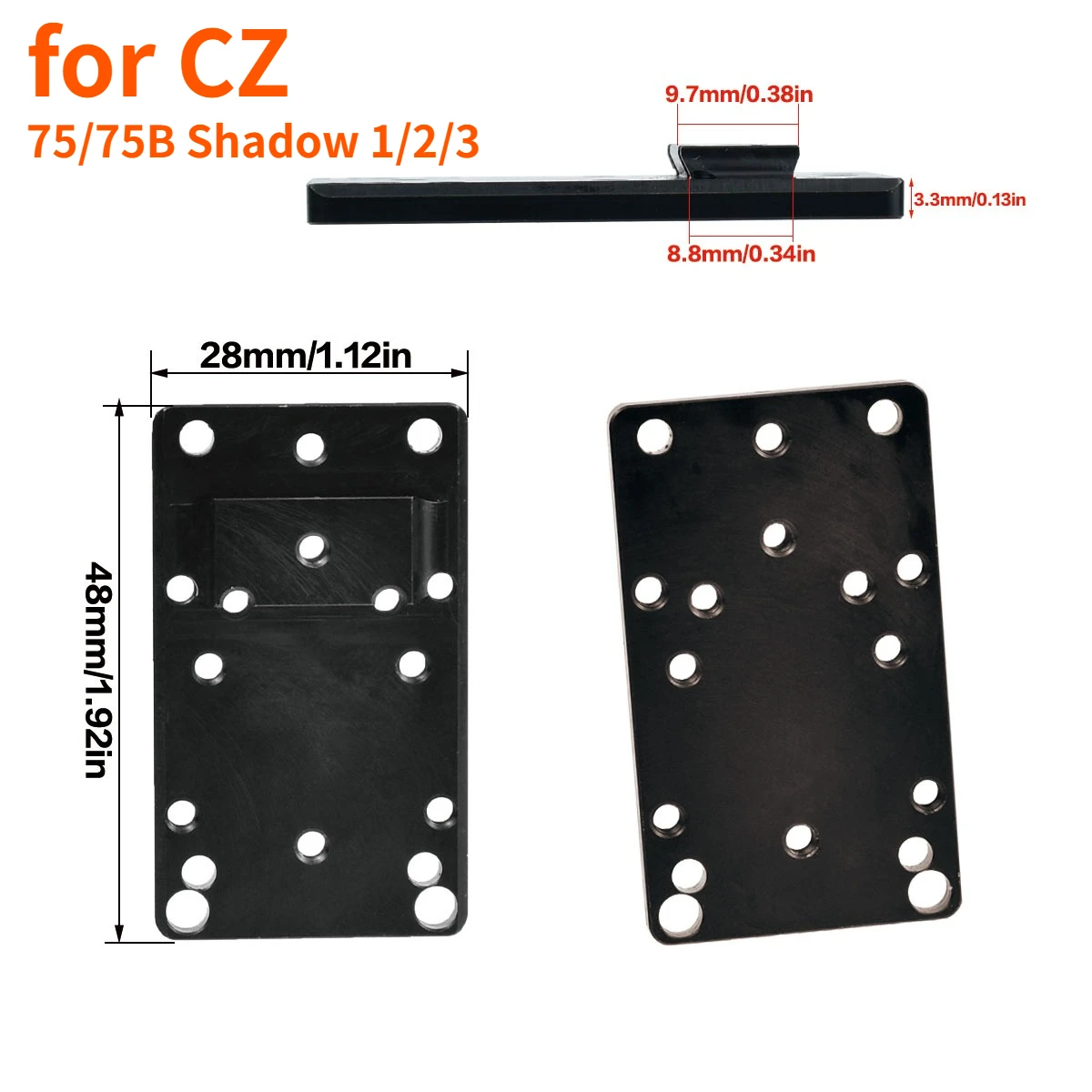 Image of für CZ 75/75B Shadow 1/2/3 Universelle Stahlmontageplatte für fast alle Rotpunktvisiere, Jagd- und Schießzubehör