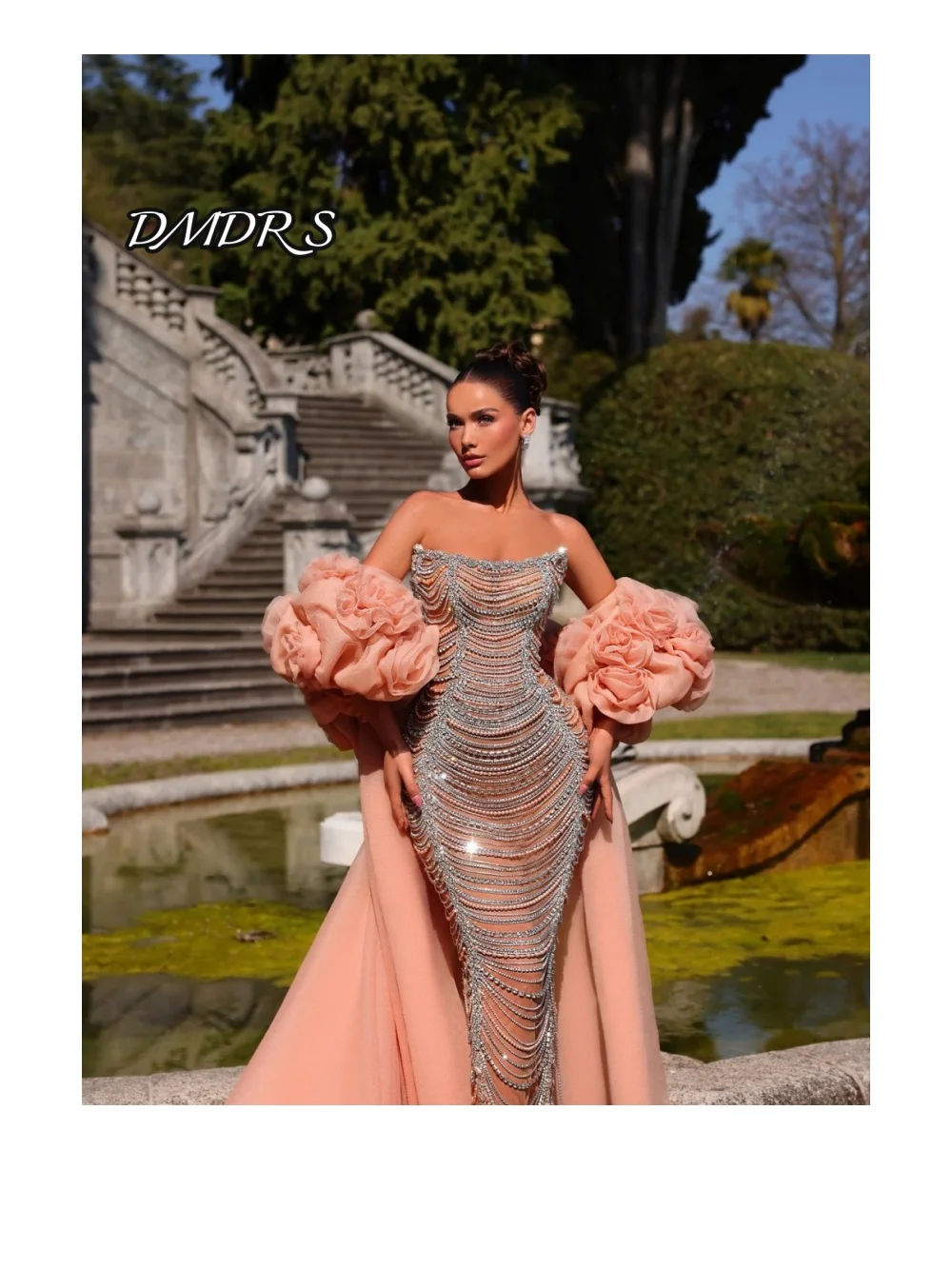 Luxurious Crystal Prom Dress 2026 Elegant Beaded Party Dress Romantic Fishtail Floor-Length Evening Gowns Customized