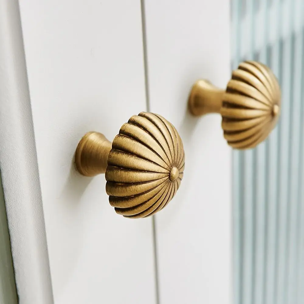 Classic Brass Cabinet Door Handle European Style Umbrella Shape Brass Handles Golden Drawer Knobs Wardrobe