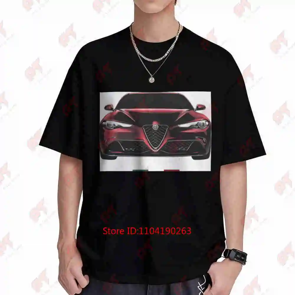 Giulia Model Alfisti Italian Car Short Sleeve Tee 100% Cotton T-Shirt