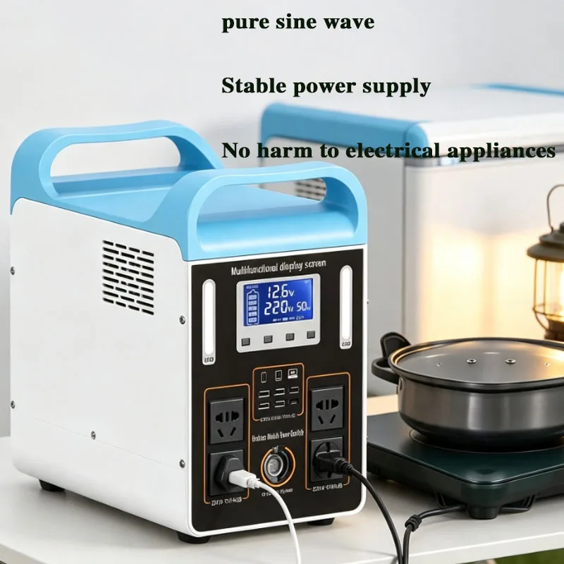 600W Portable Power Station 555Wh LiFePO4 Battery 220V Outdoor Mobile Power Supply 50Ah Solar Generator Emergency Energy Storage