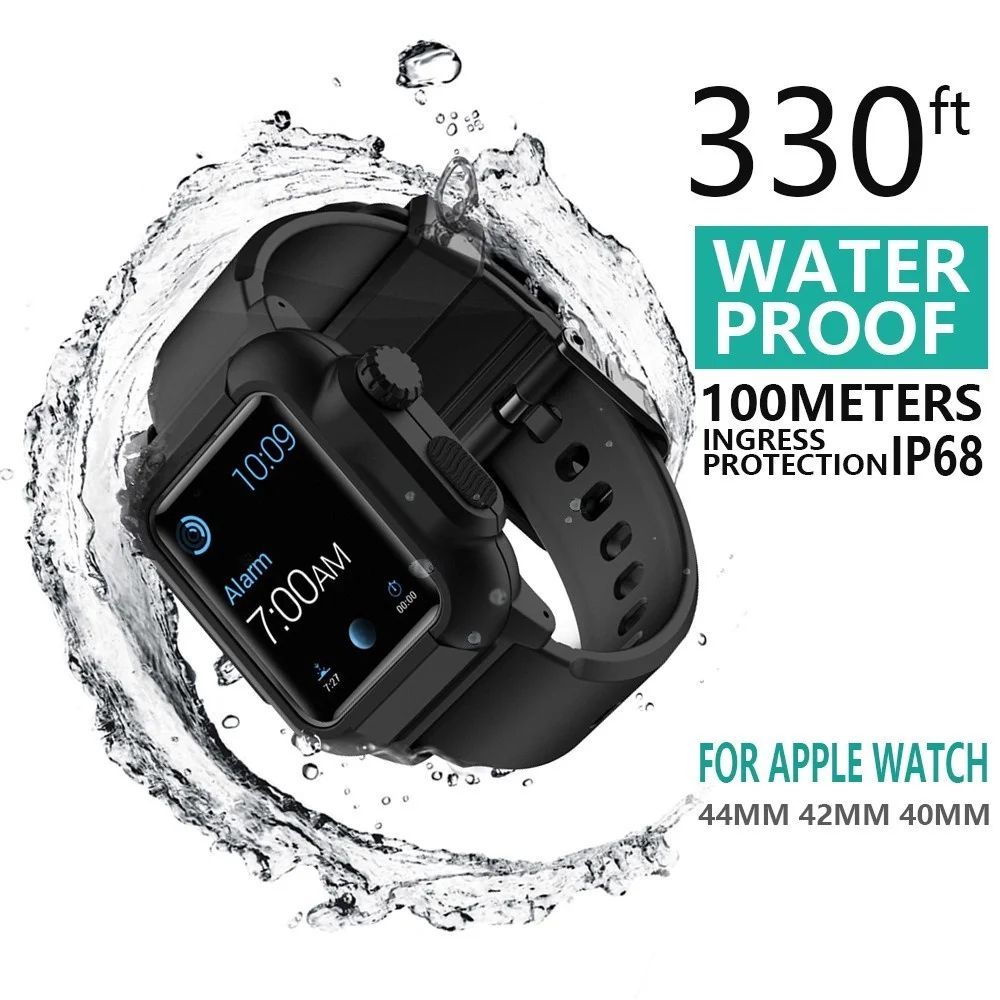 

IP68 Waterproof case with Strap For Apple Watch Series 6 se 5 4 44mm 40mm iWatch Series 1 2 3 42mm