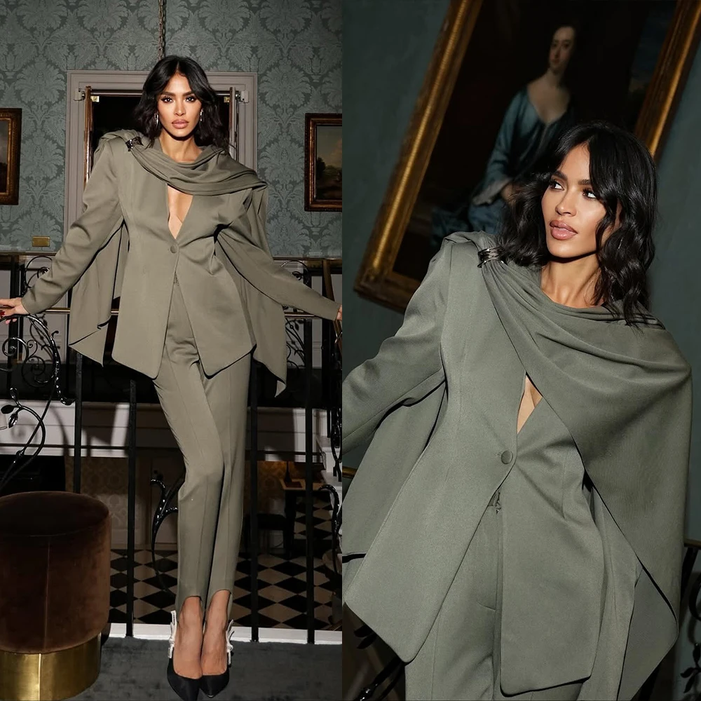 Red Carpet Fashion Women Blazer Sets Customized Formal Lady Wear Guest Wedding Wear Formal Party Jacket 2 Pieces