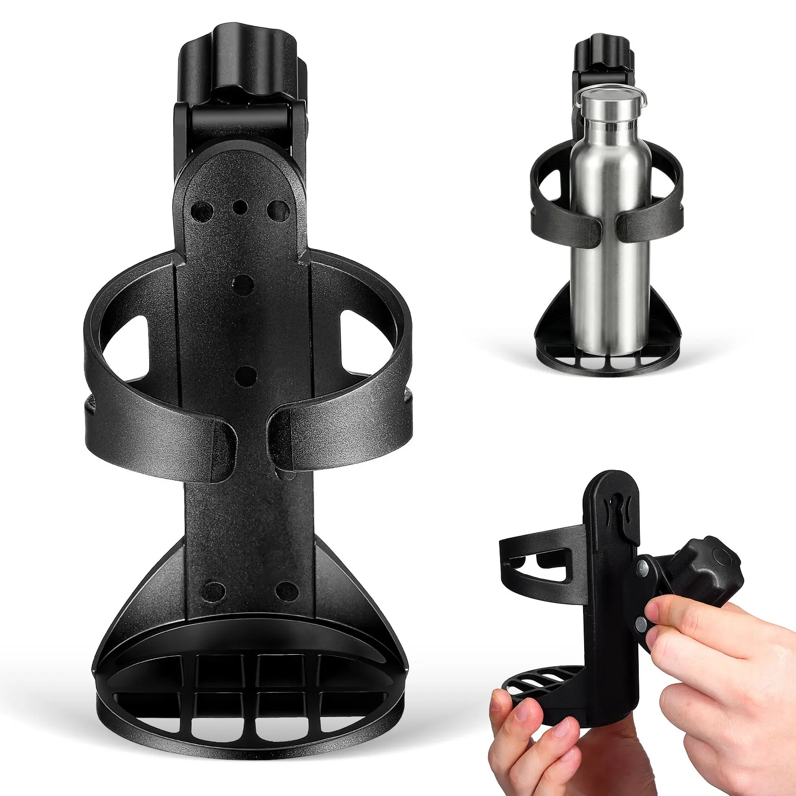 Multi-Function Cup and Bottle Holder for Stroller Wheelchair Walker Bicycle Scooter Handrail Trolley Universal Drink Holder