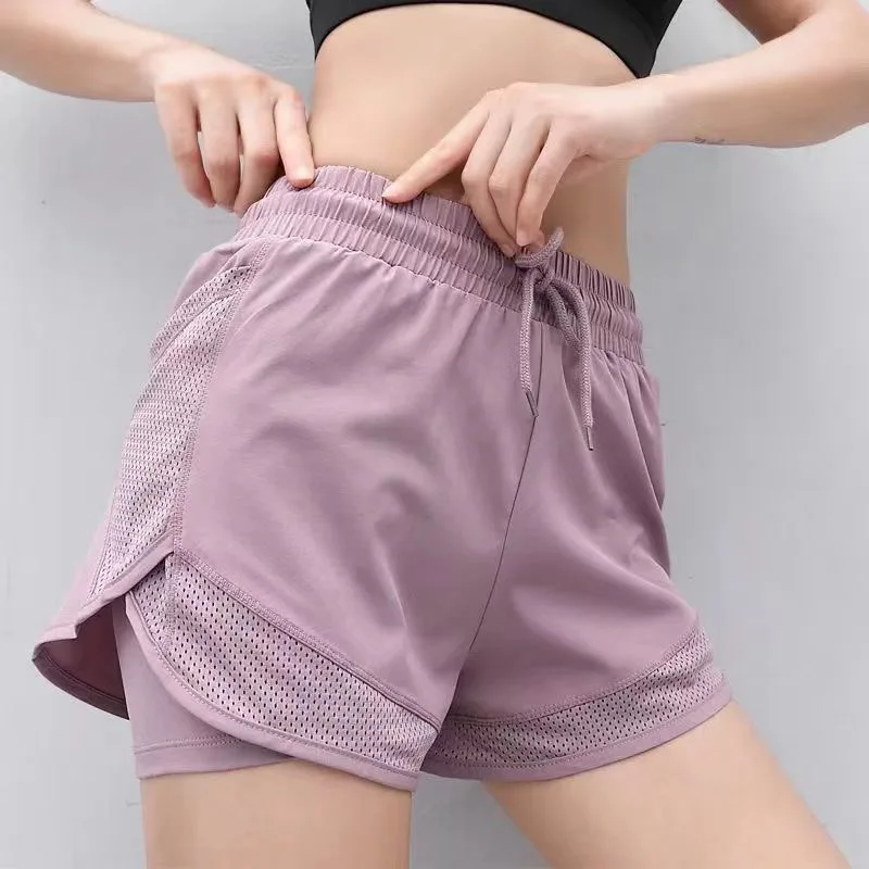 

Summer sports shorts, women's loose casual anti-walking, light speed drying, high-waisted running, fitness, yoga, thin, breathab