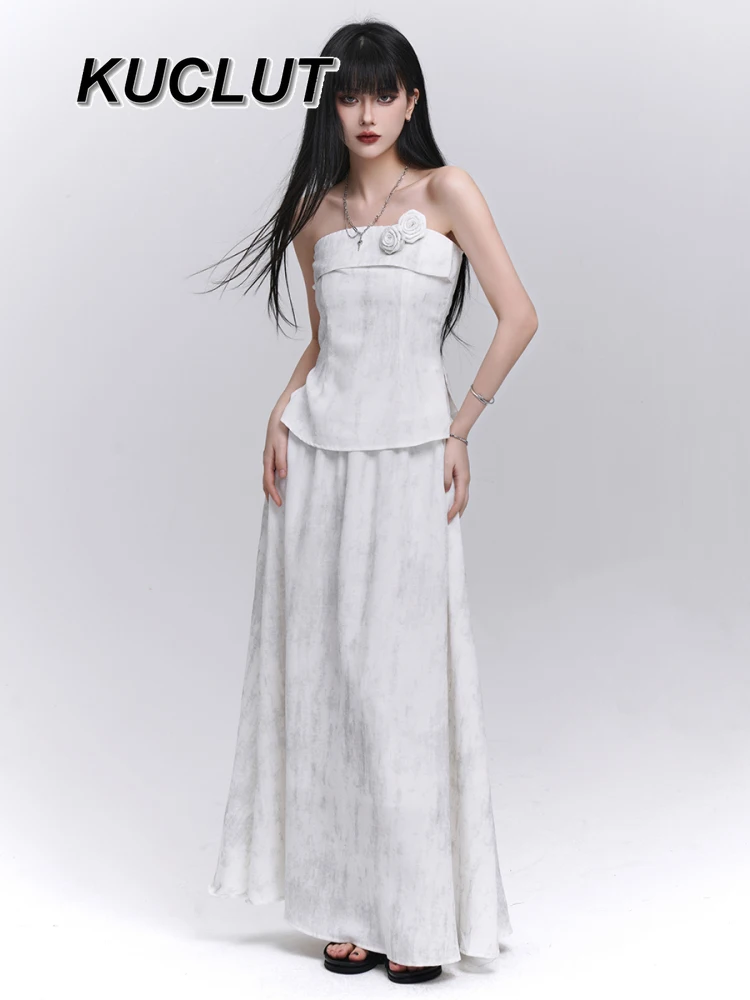 

Sexy Tube Top and Skirt Set Sexy Summer Casual Suit 2025 New Fashion Ladies Elegant Outfits Womens Two Peice Sets