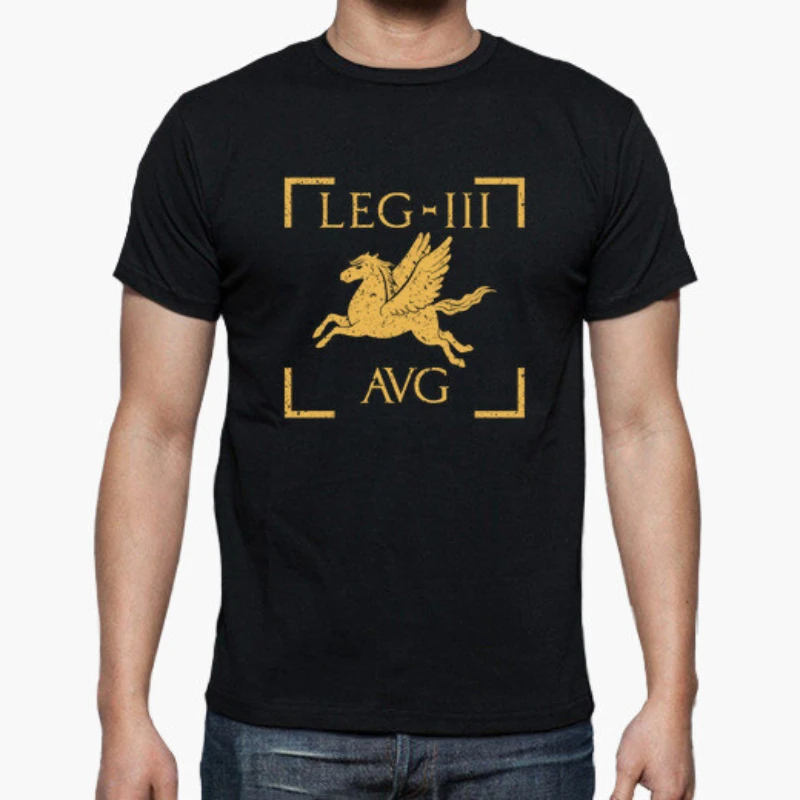 

Legio III Augusta. Roma Legion Flag Pegasus Emblem T Shirt New 100% Cotton Short Sleeve O-Neck T-shirt Casual Mens Top