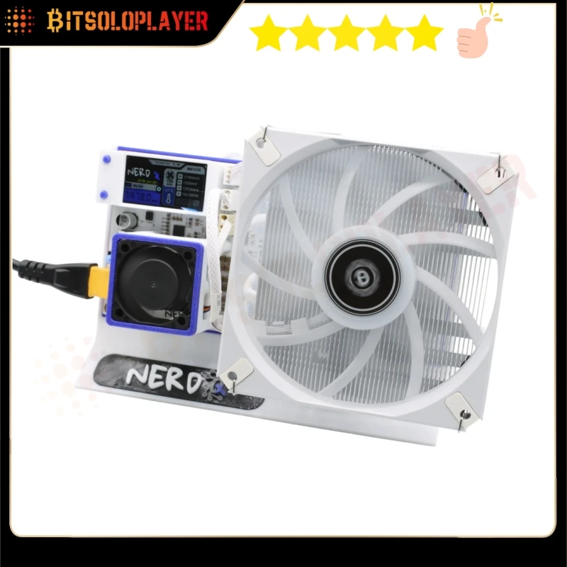 Bitcoin Miner NerdQaxe 8T   140W Power Consumption Bitcoin Solo Home Miner With PSU Home Use Miner  BM1370 White