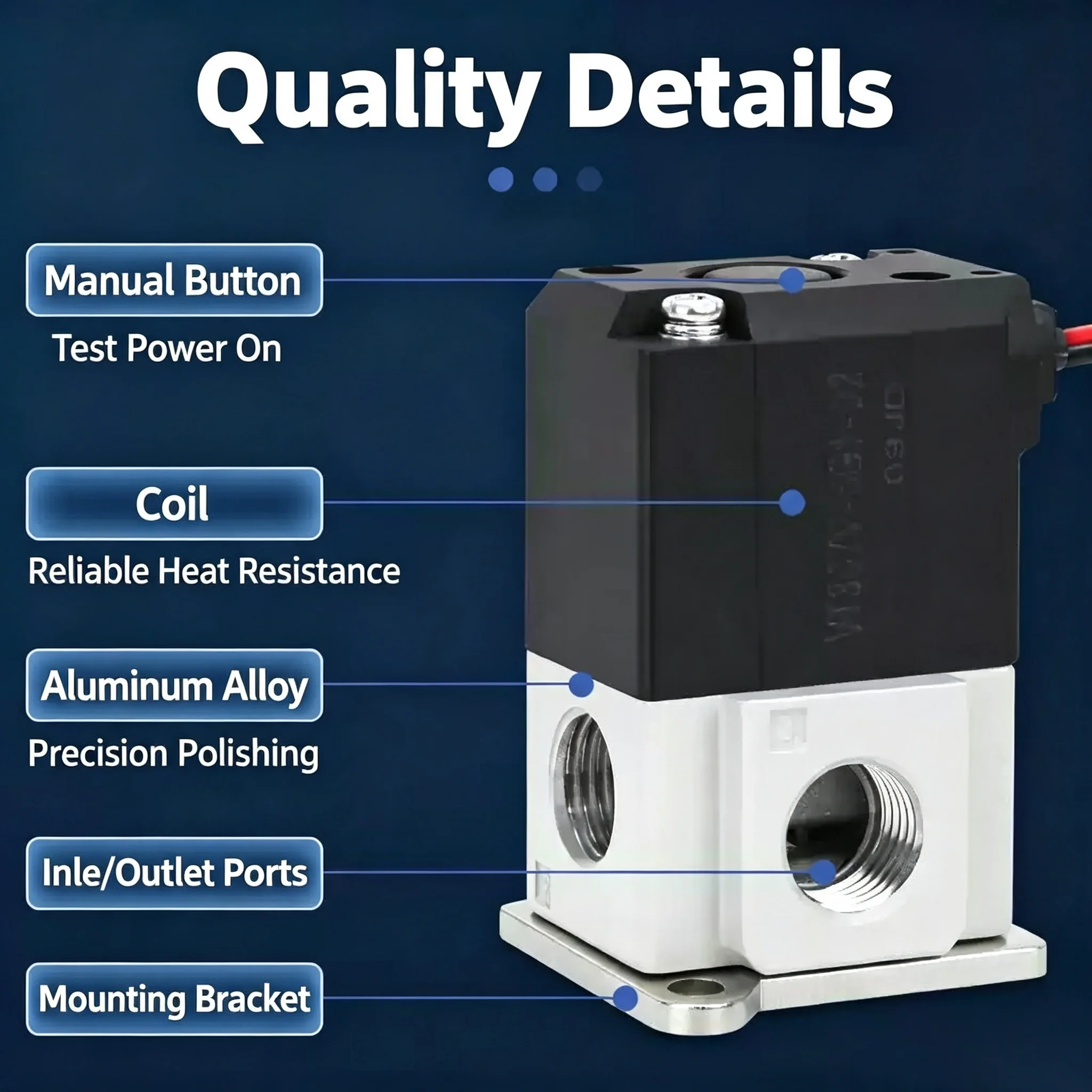 3 way pneumatic High frequency solenoid valve vacuum valve1/8 1/4 thread 12V 24V 220V VT307/VT307V