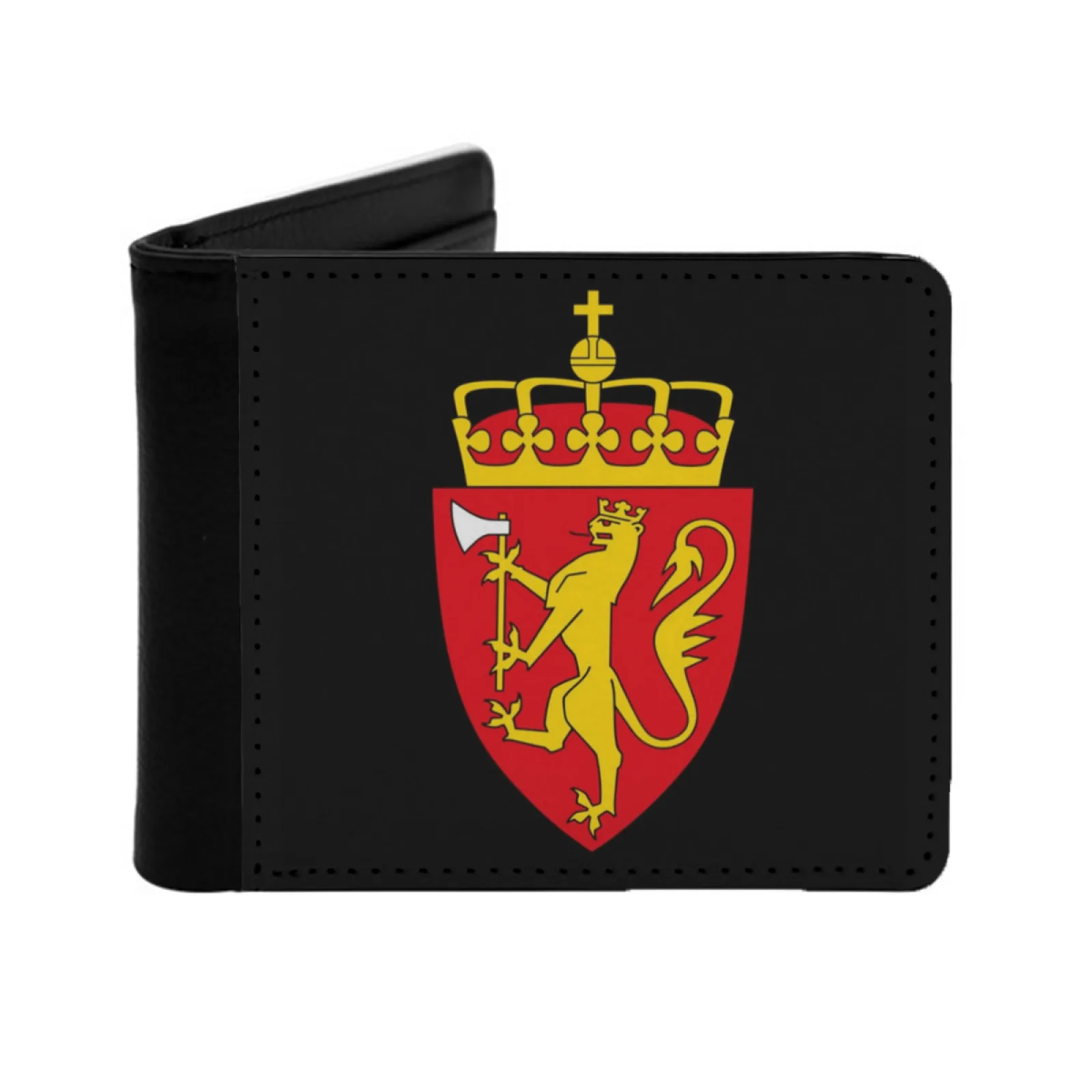 Coat Of Arms Of Norway Short Pu Leather Wallet Men's Wallet Card Holder Purses Cash Pocket Wallet Norway Norway Tennis Norway