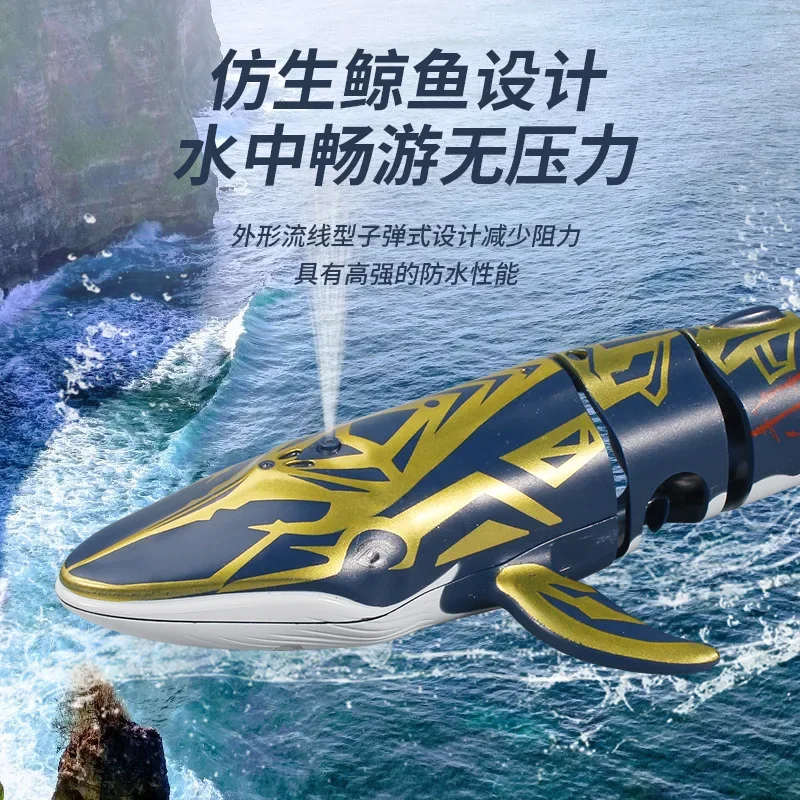 2.4G Mini RC Water Whale Sharks 3328 High-Speed Electronic Rechargeable Racing Model Water Toys Remote Control Animals Toys