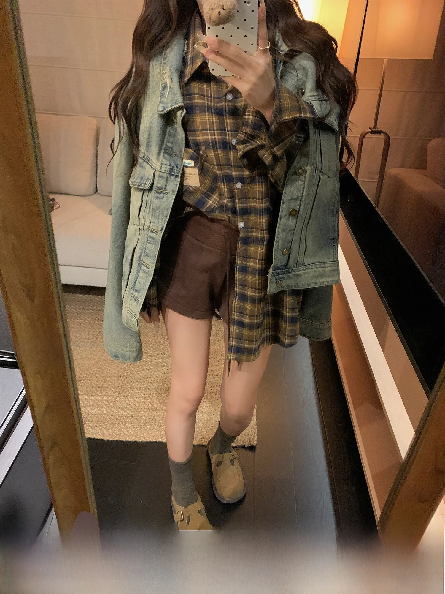 

Waed Denim Jaet Women's Casual Loose Fit Slimming Versatile Cotton Blend Long Sve Button up Classic Sle Outerwear