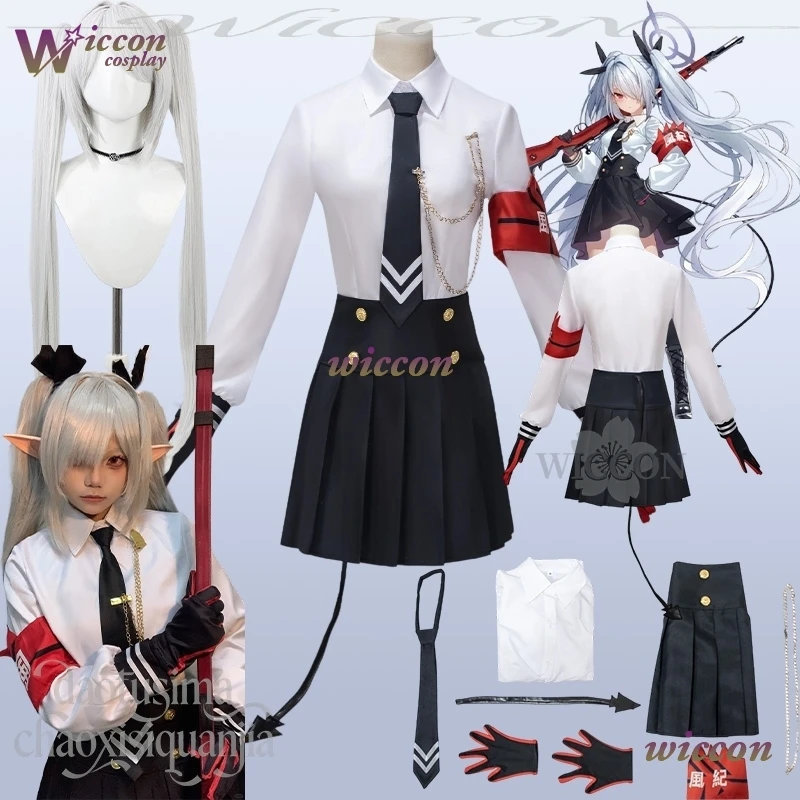 

Костюм для косплея BAI Shiromi Iori из игры Blue Archive, милая японская школьная форма JK, мини-платье, парик Jirai Kei для девочек, Рождество