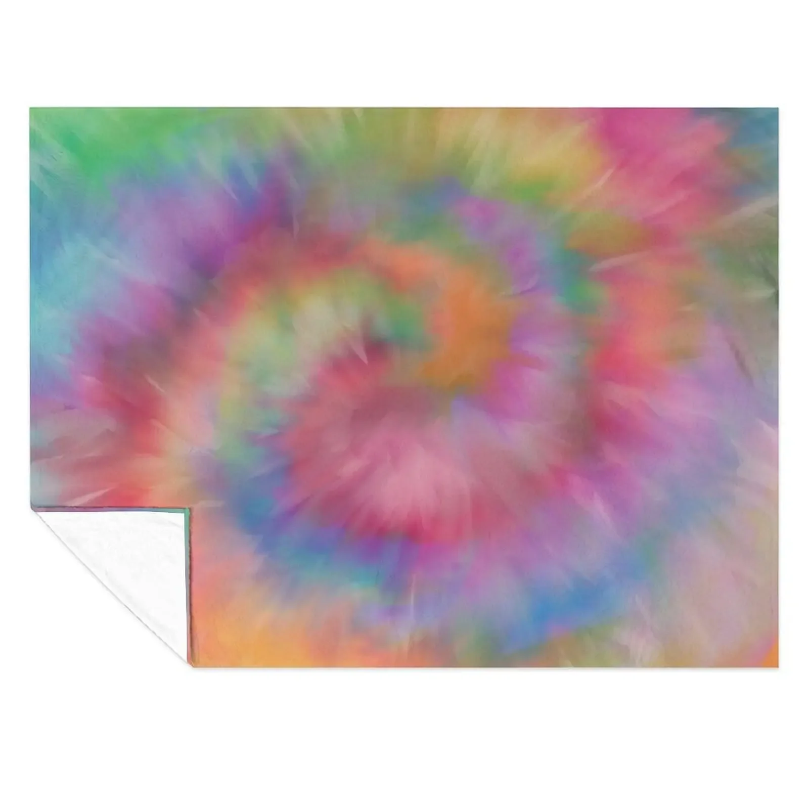 

Rainbow Tie Dye Swirl Throw Blanket Cute Plaid Sofa Quilt Furry Camping Blankets