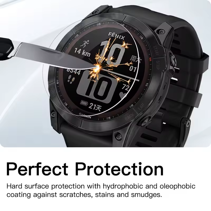 9H Tempered Glass For Garmin Fenix 8 7X 6X Pro 7 6 7S 6S 5 5S Solar AMOLED Screen Protector Glass Anti-scratch Film Accessories - Image 4