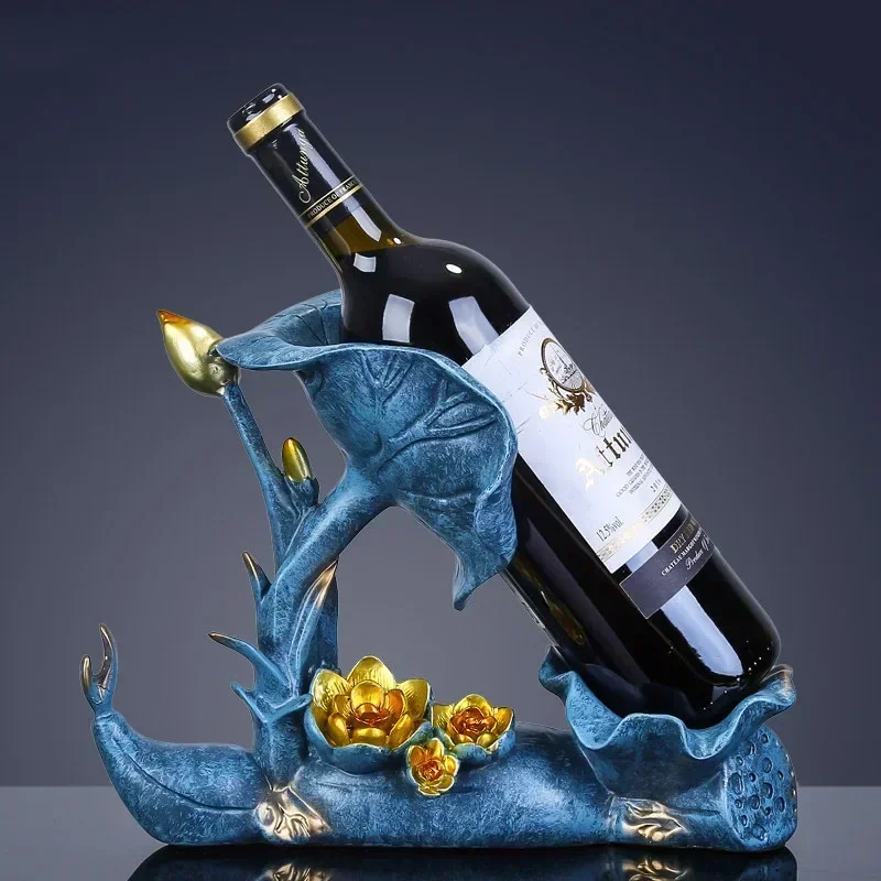 

American Resin Lotus Leaf Swan Wine Rack Ornaments Art Home Livingroom Table Figurines Decoration Hotel Office Furnishing Crafts