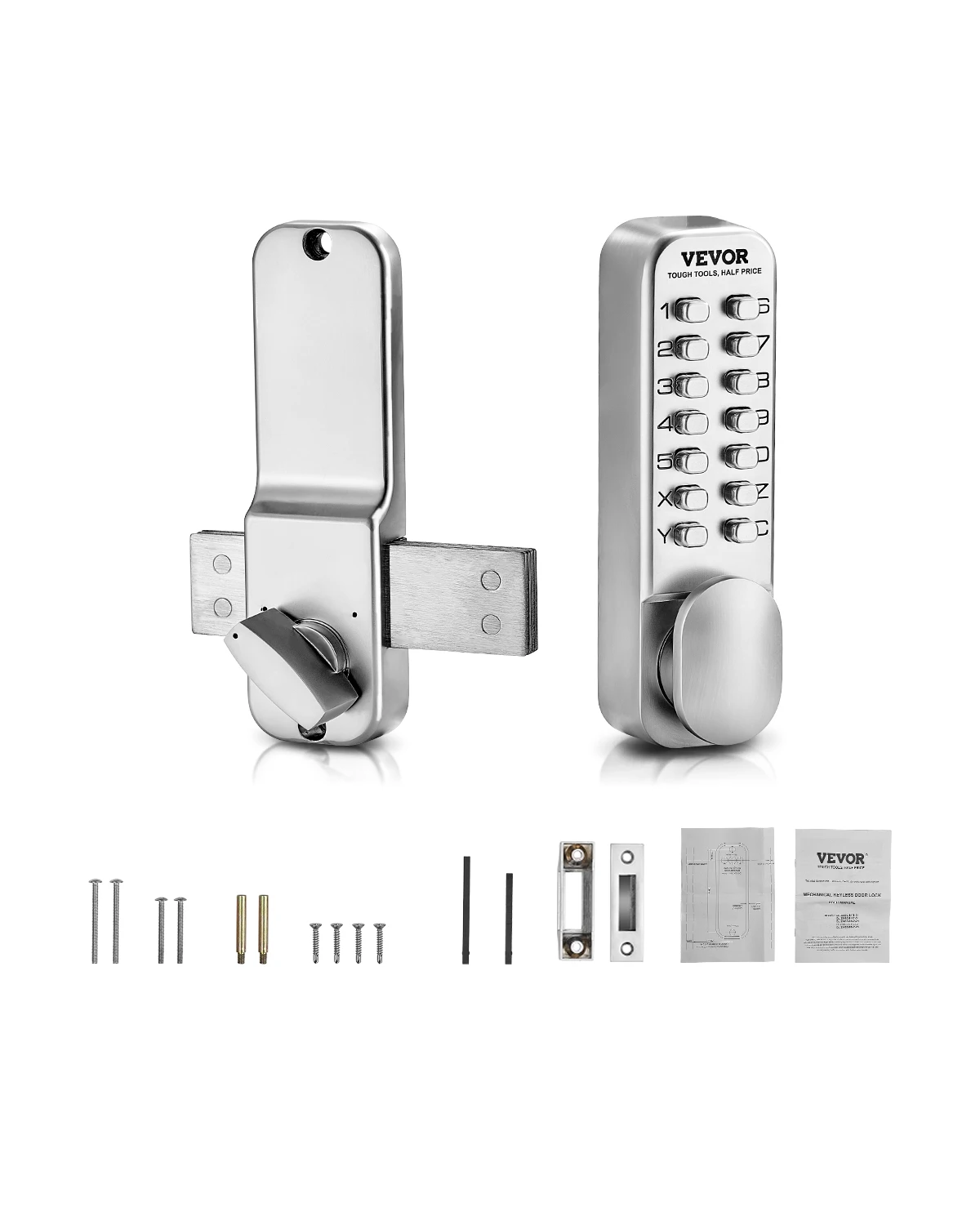 VEVOR Mechanical Keyless Entry Door Lock 14 Key Mechanical Door Lock Mechanical Keypad Door Lock with Adjustable Thumb Knob